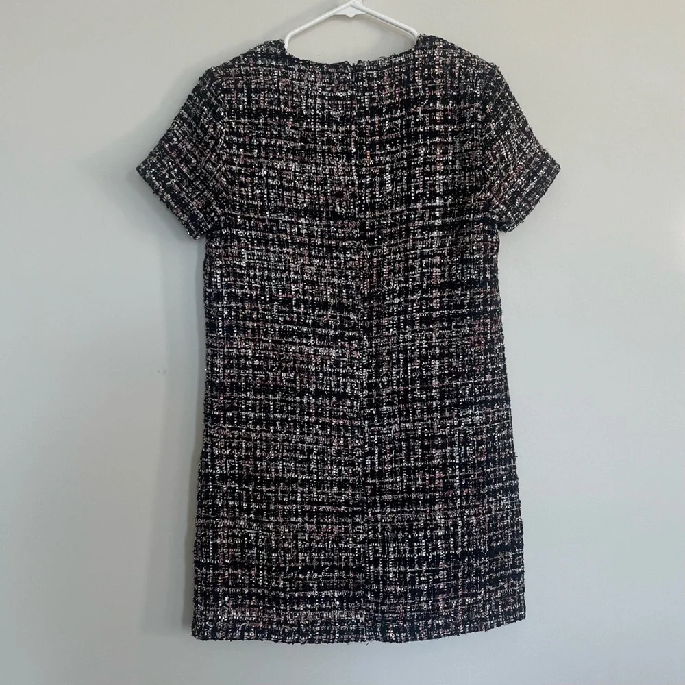 Pink Sparkly Tweed Mini Dress - Picture 4 of 6